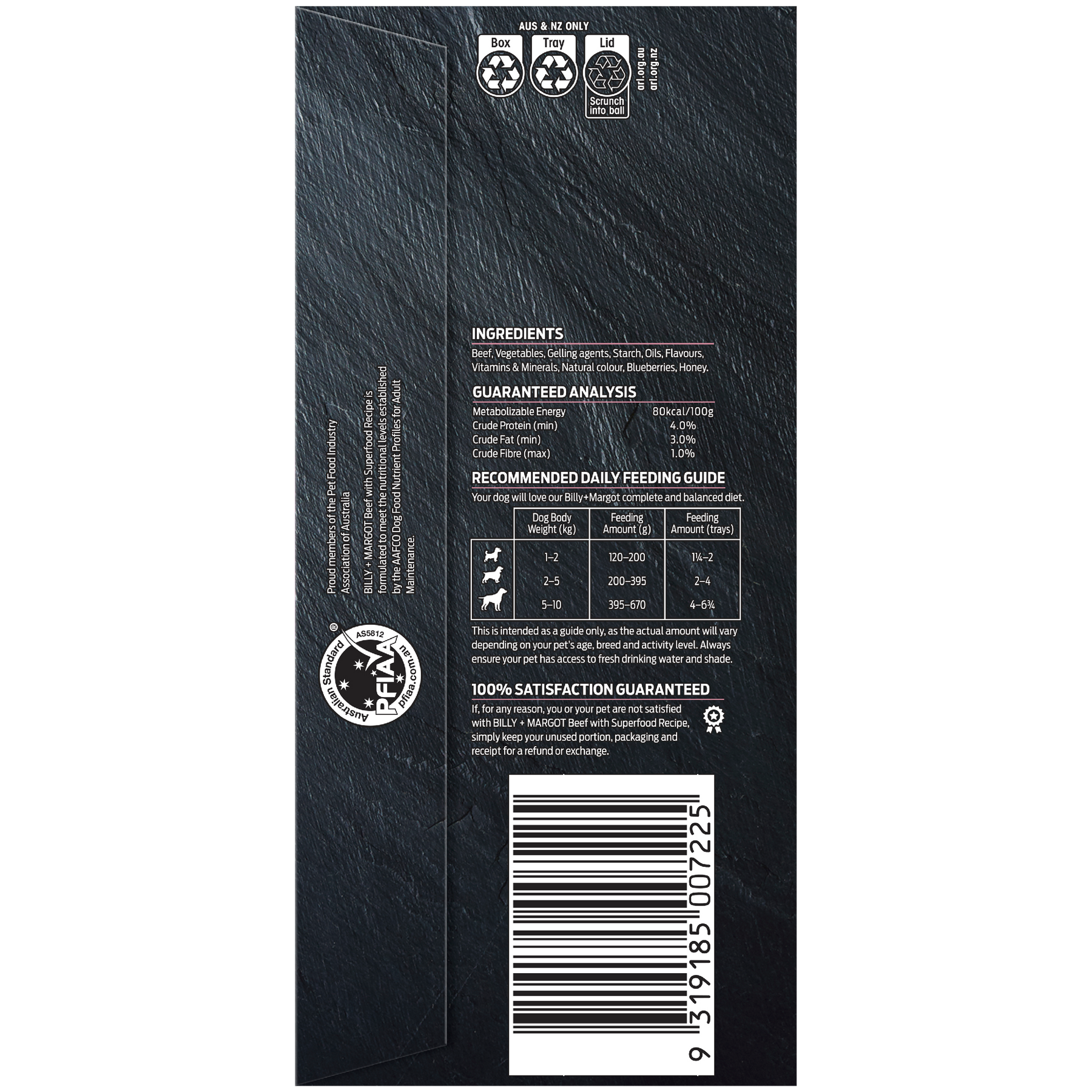 Billy + Margot Adult Beef with Superfoods Recipe Wet Food