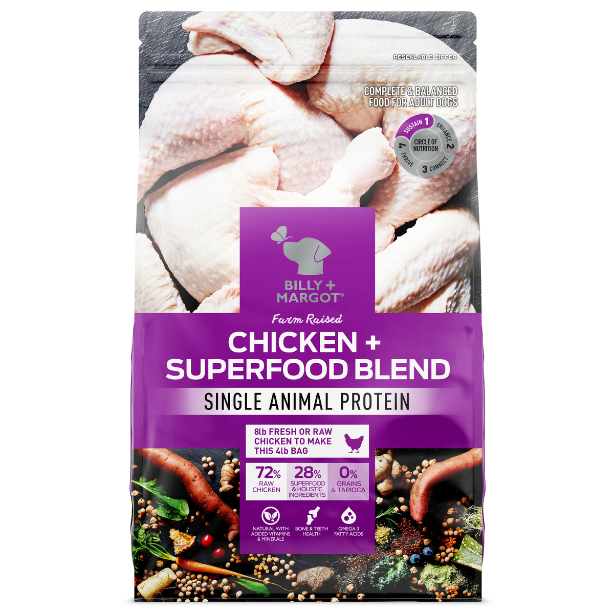 Billy + Margot™ Adult Dog Chicken + Superfood Blend Dry Food