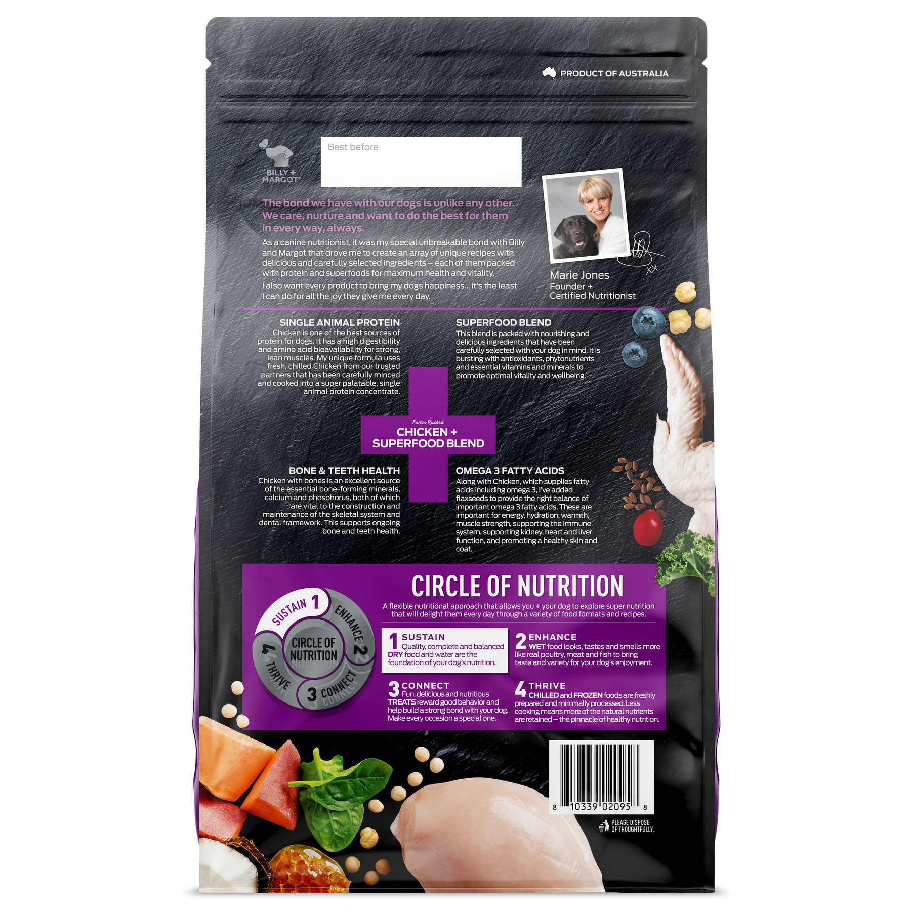 Billy + Margot™ Adult Dog Chicken + Superfood Blend Dry Food