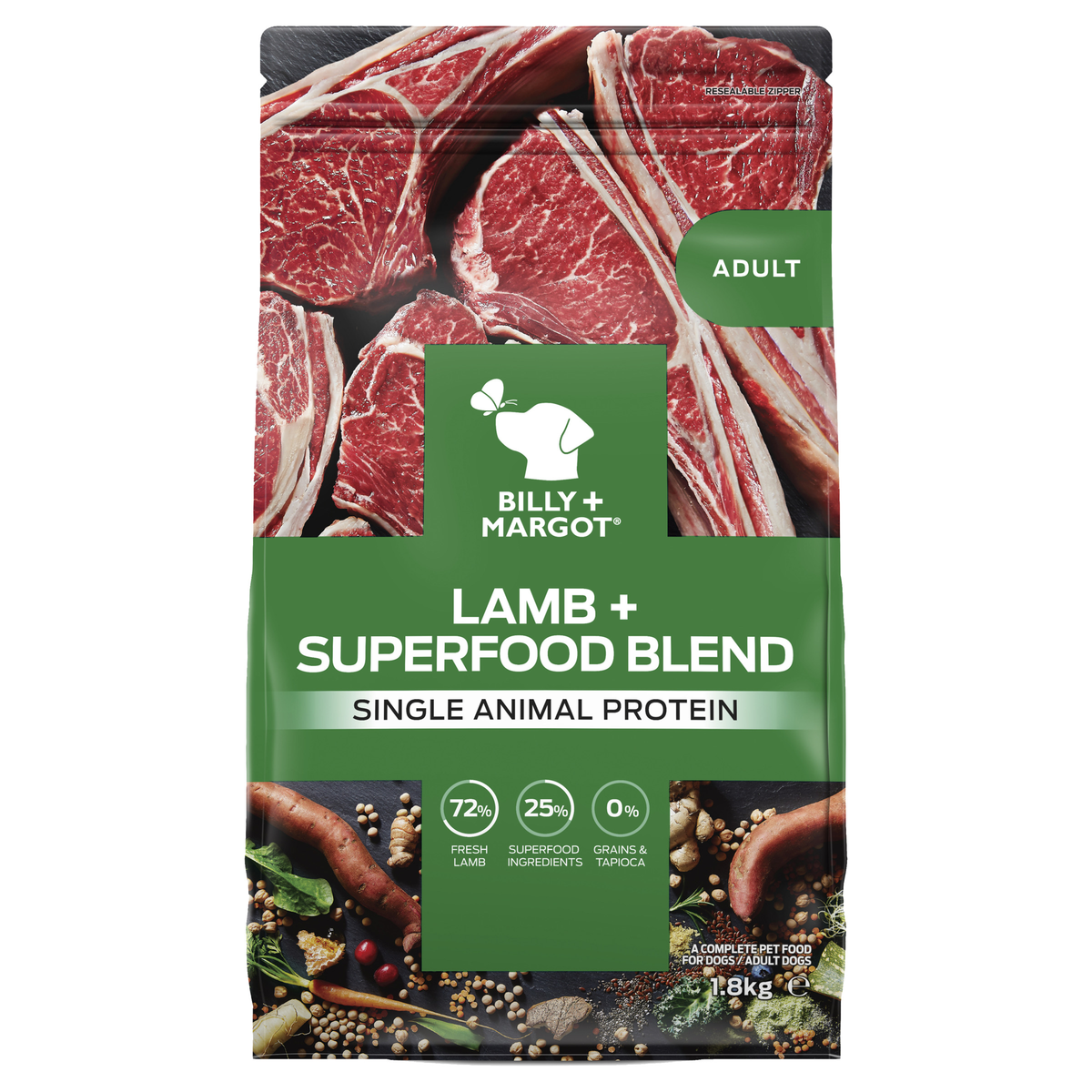 Billy + Margot™ Adult Dog Lamb + Superfood Blend Dry Food