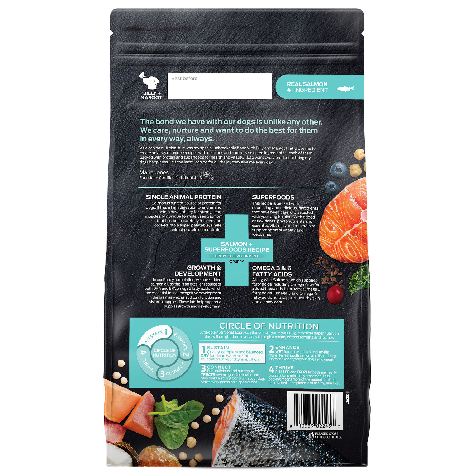 Billy + Margot™ Puppy Salmon + Superfoods Recipe Dry Food