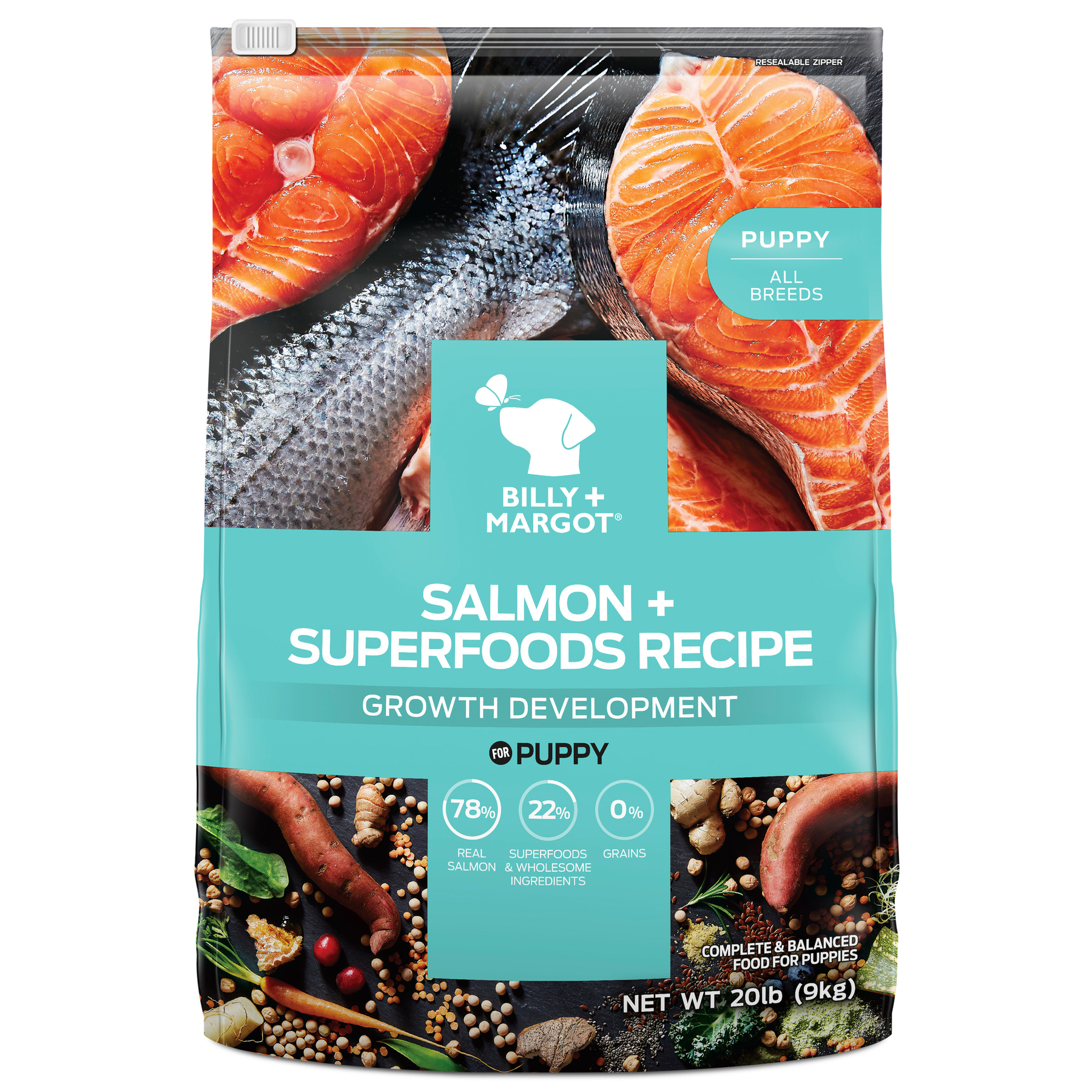 Billy + Margot™ Puppy Salmon + Superfoods Recipe Dry Food