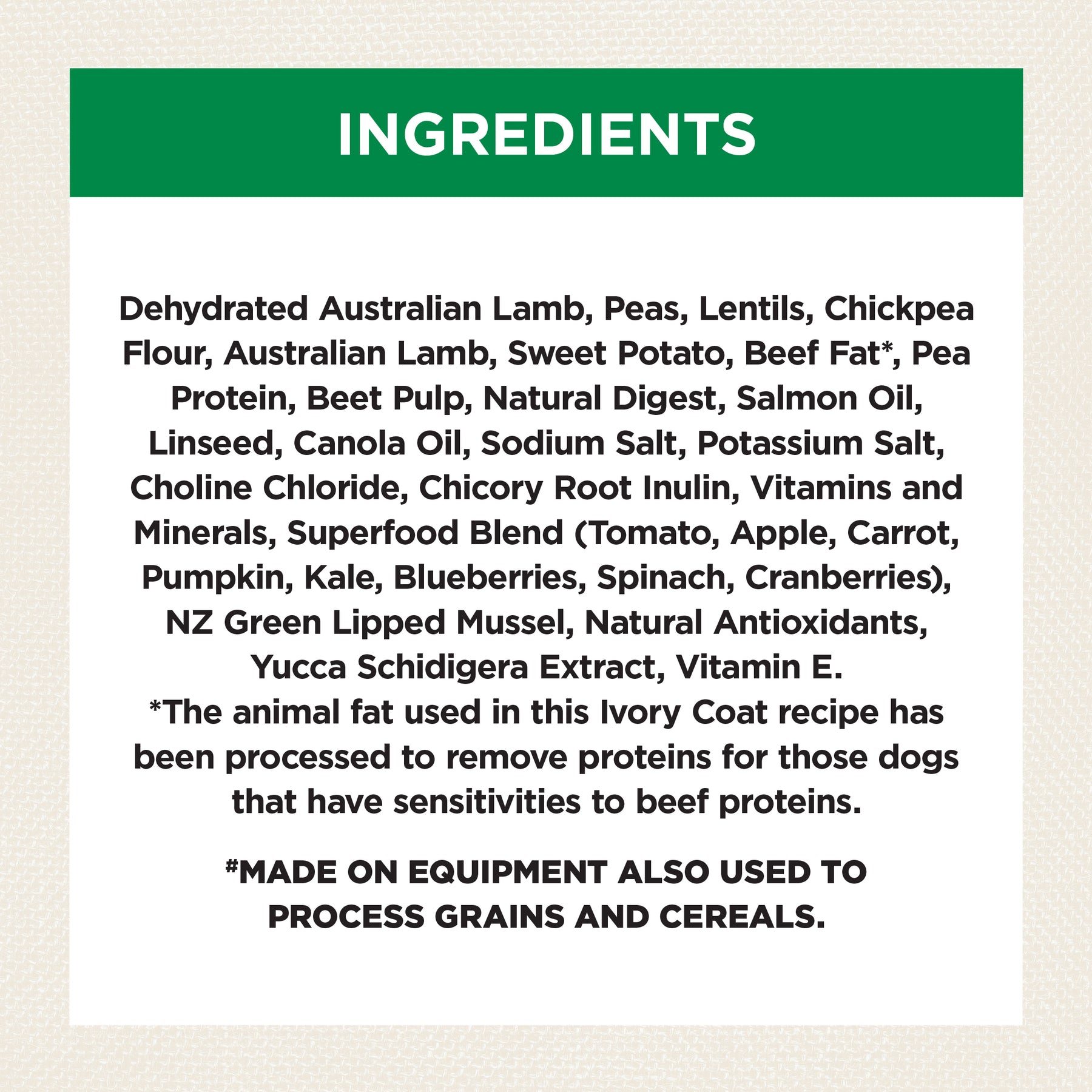 Grain Free Adult Large Breed Dry Dog Food Lamb