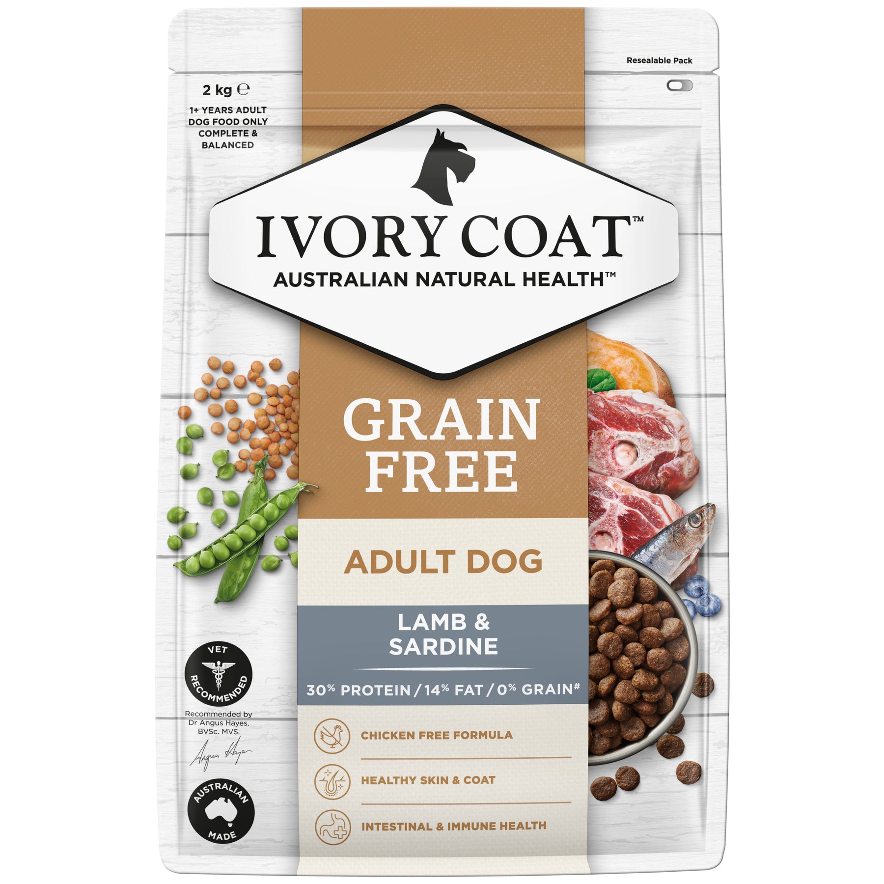 Grain Free Adult All Breeds Dry Dog Food Lamb & Sardine