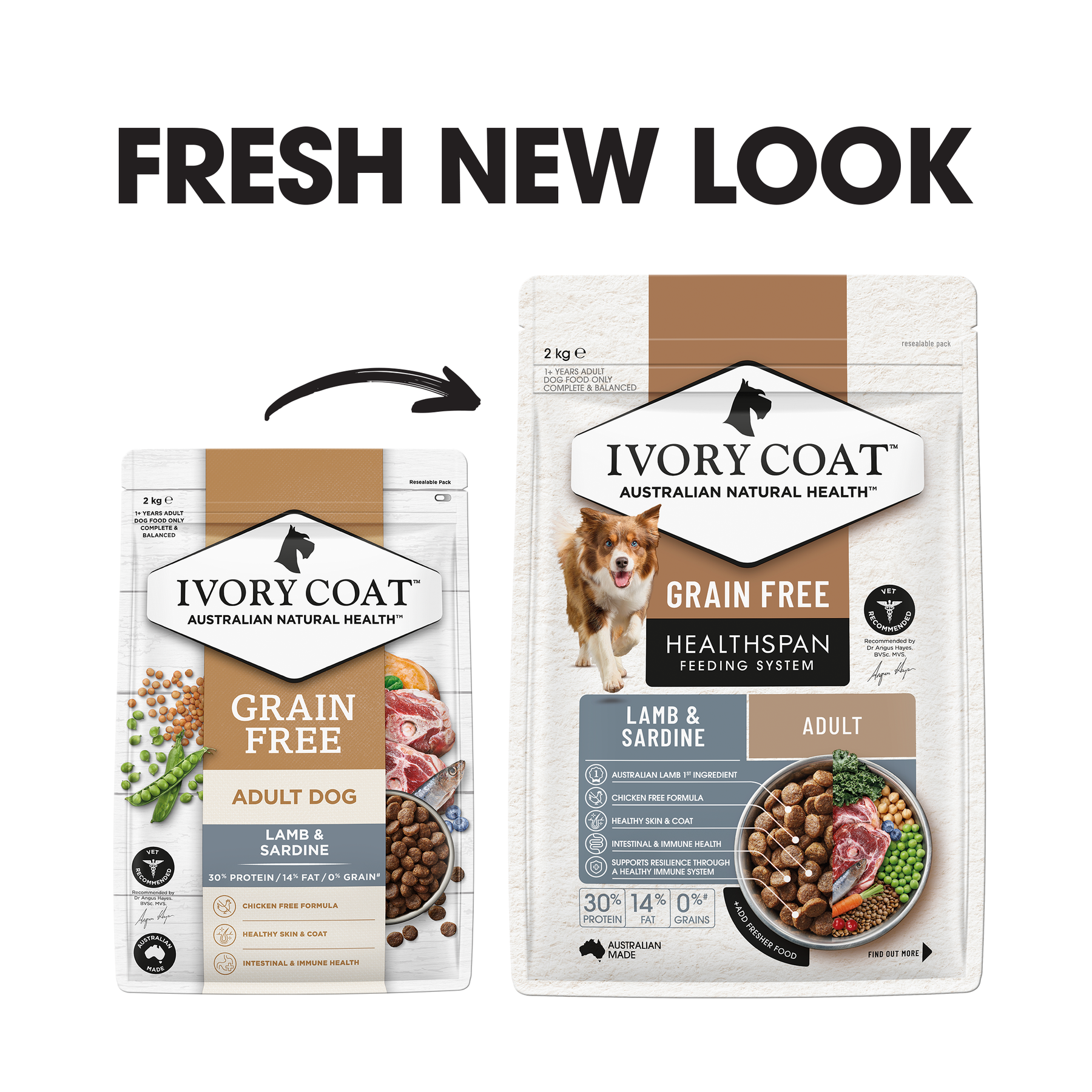 Ivory Coat™ Grain Free Adult Dog Lamb & Sardine Dry Food