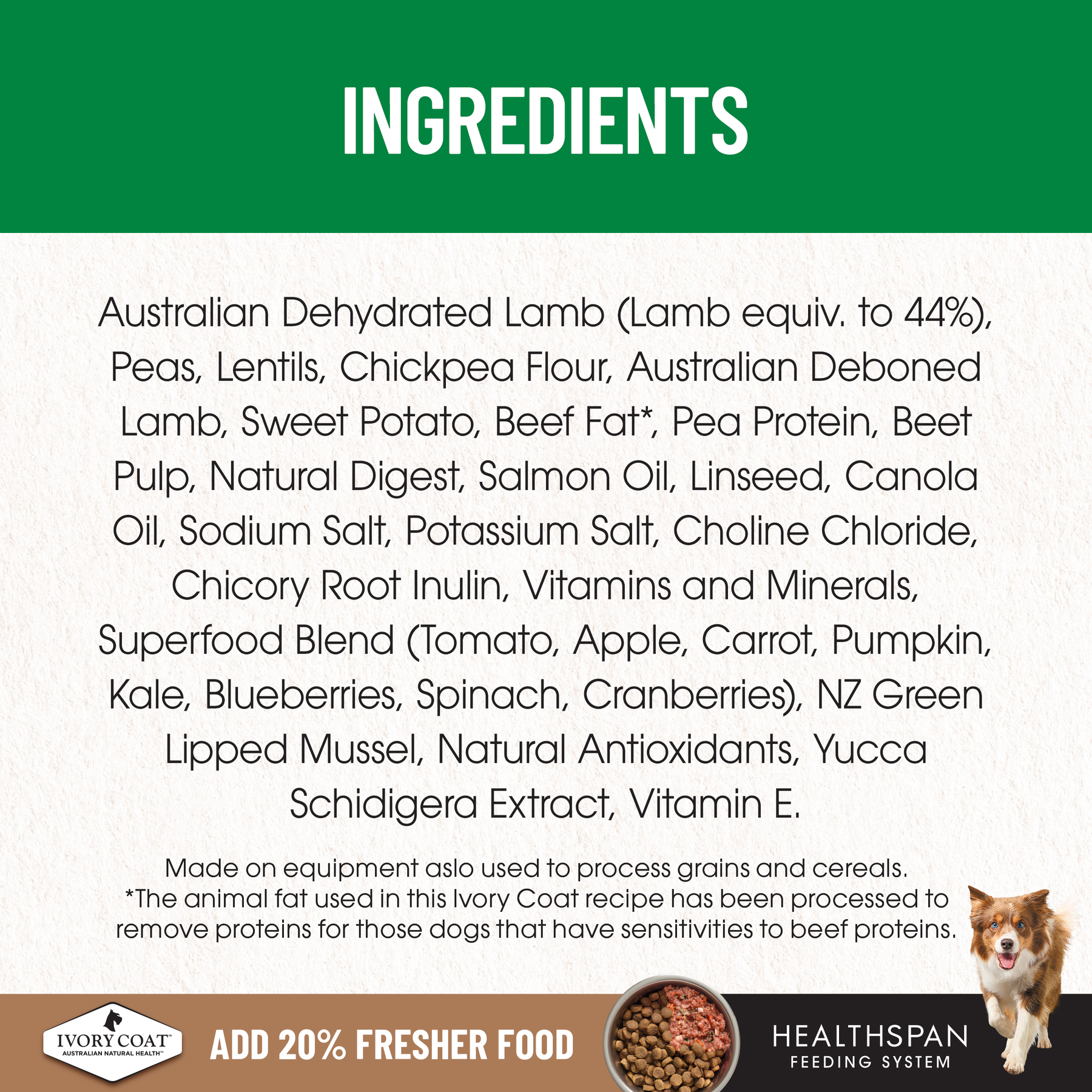 Ivory Coat™ Grain Free Large Breed Adult Dog Lamb Dry Food