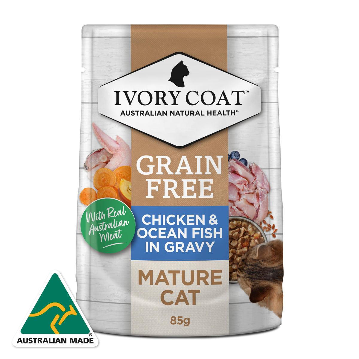 Grain Free Mature Adult Wet Cat Food Chicken & Ocean Fish in Gravy